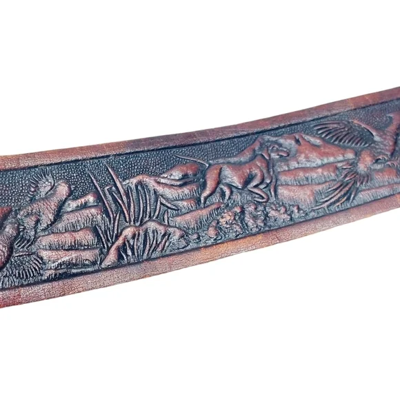 Hand finished Saddle Leather Belt XL 42 - Picture 3 of 4